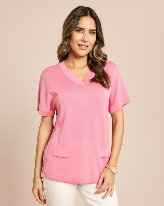 Produktabbildung für Kurzarmpullover aus Lyocell