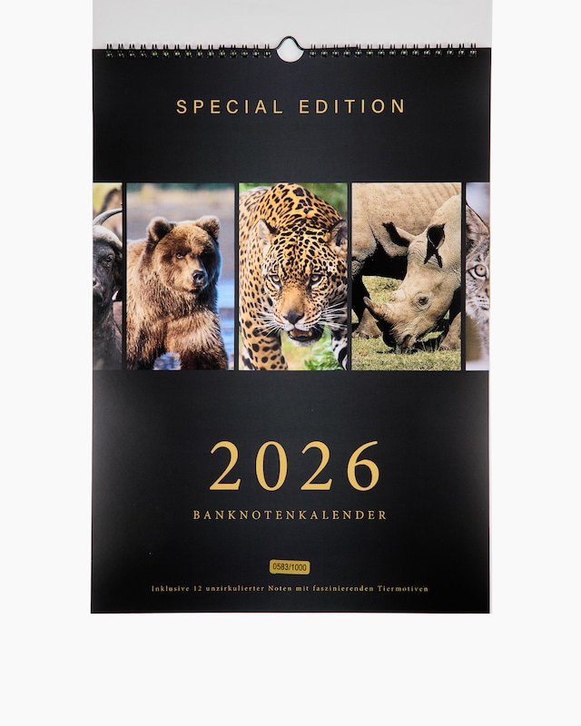 Banknotenkalender "Tiere 2026"