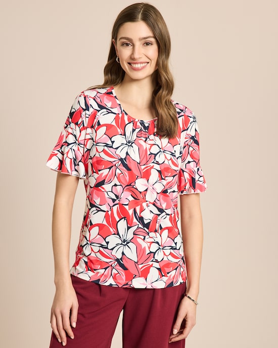 Produktabbildung für Shirt mit Blumendruck