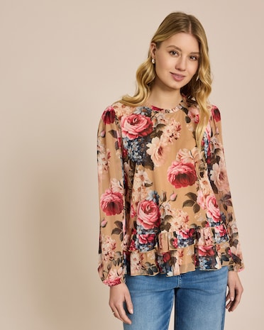 Produktabbildung für Shirtbluse mit Druck