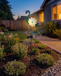 Produktabbildung für LED-Solar-Gartenstecker "Plexiglas Pfau"