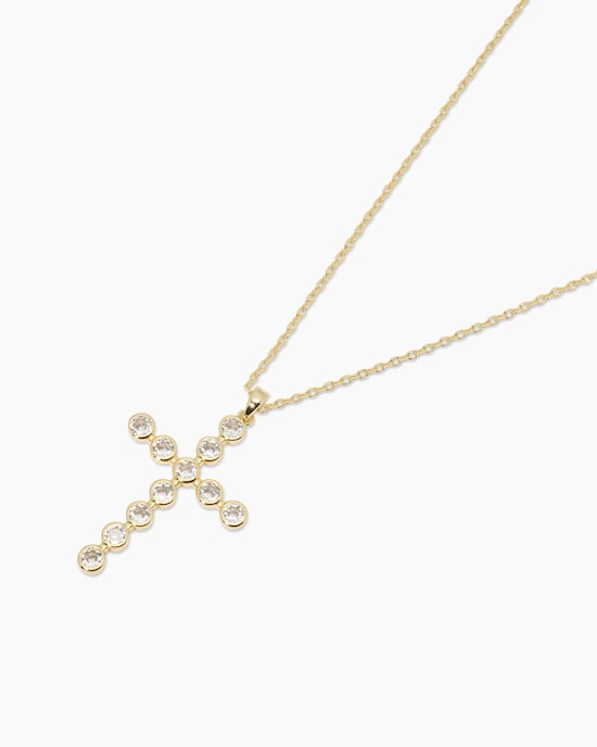 Produktabbildung für Kreuz-Anhänger mit Kette und Zirkonia