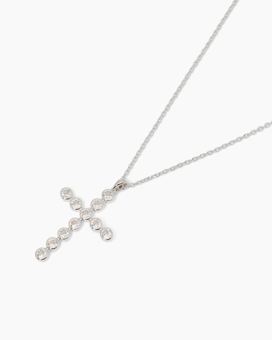 Produktabbildung für Kreuz-Anhänger mit Kette und Zirkonia