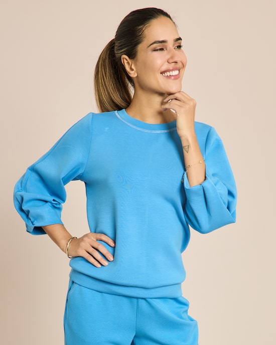 Produktabbildung für Sweatshirt mit Metallic Stickerei