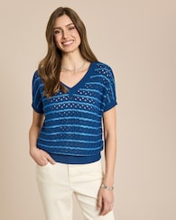 Produktabbildung für Kurzarm-Pullover mit Pailletten