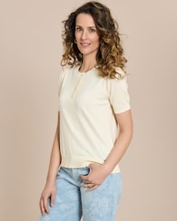 Produktabbildung für Pullover mit Puffärmeln und Knopfleiste