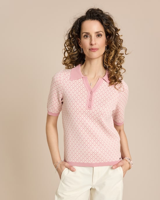 Produktabbildung für Polohemd gestrickt gemustert