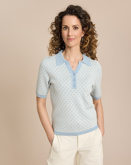 Produktabbildung für Polohemd gestrickt gemustert