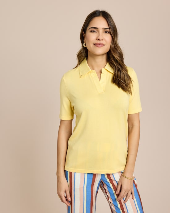 Produktabbildung für Strickpolo mit Hemdkragen
