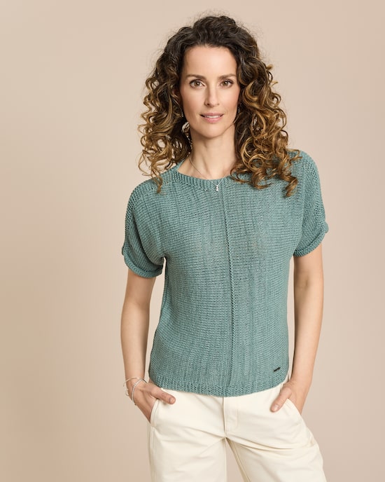 Produktabbildung für Bändchengarn-Pullover kurzarm