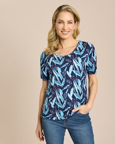 Produktabbildung für Shirt mit floralem Animal Druck