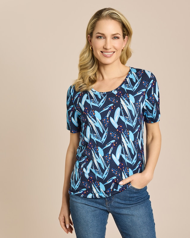 Shirt mit floralem Animal Druck