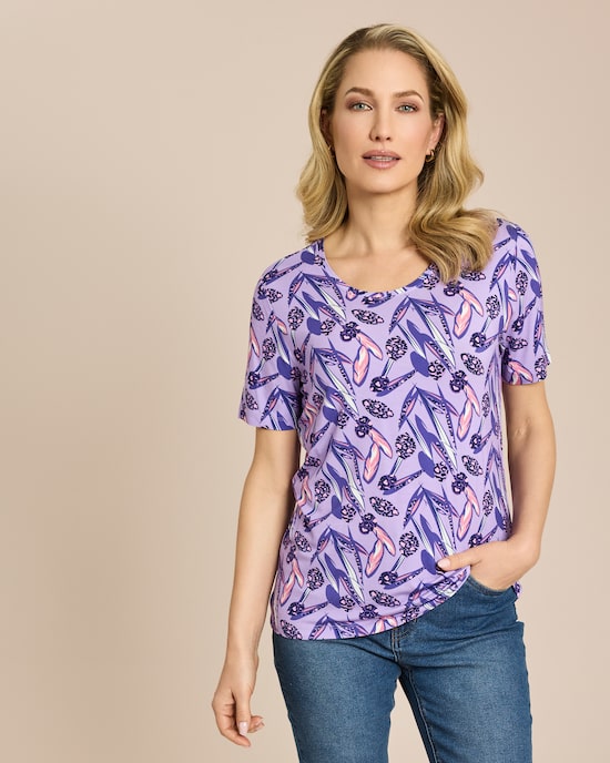 Produktabbildung für Shirt mit floralem Animal Druck