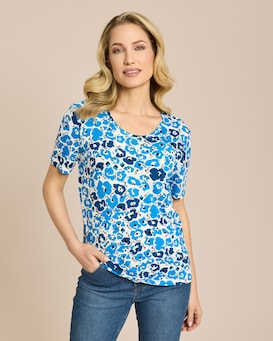 Produktabbildung für Shirt mit Blüten-Leo Druck