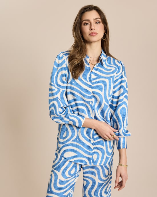 Produktabbildung für Langarm Bluse mit Allover-Muster