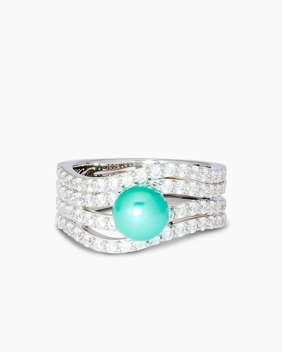 Produktabbildung für Ring mit Muschelkernperle & Zirkonia