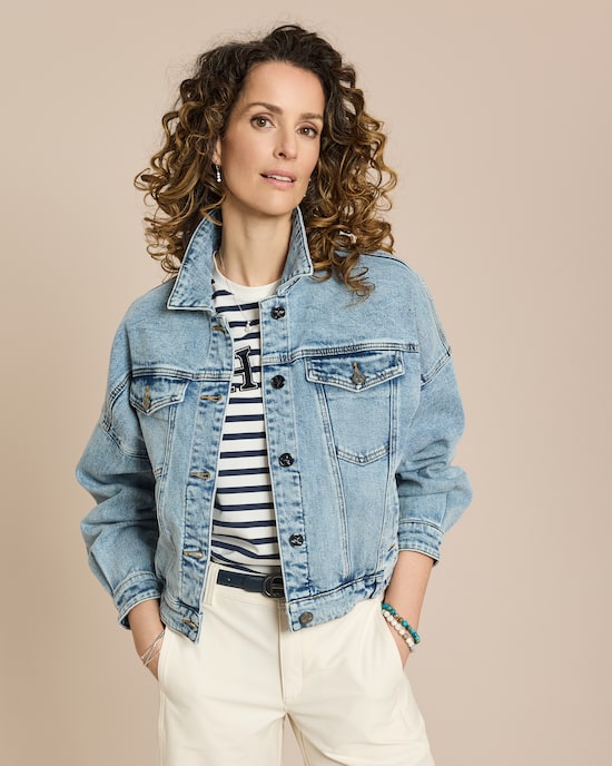 Produktabbildung für Jeansjacke mit überschnittener Schulter