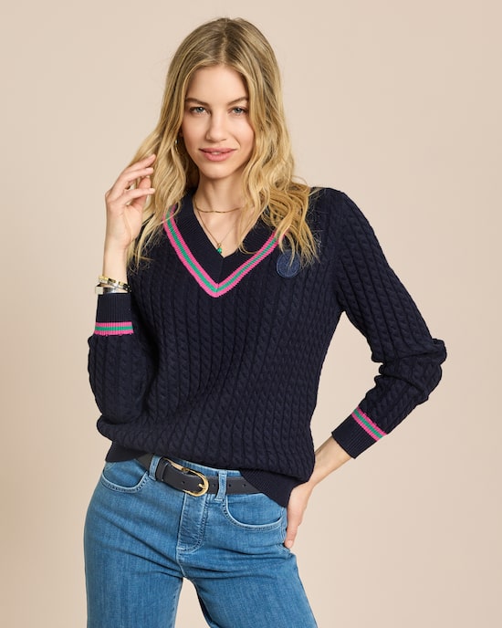 Produktabbildung für College Pullover mit V-Ausschnitt