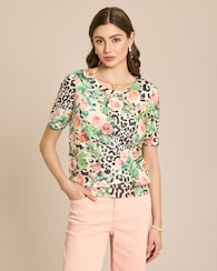 Produktabbildung für Strickshirt mit Allover-Druck