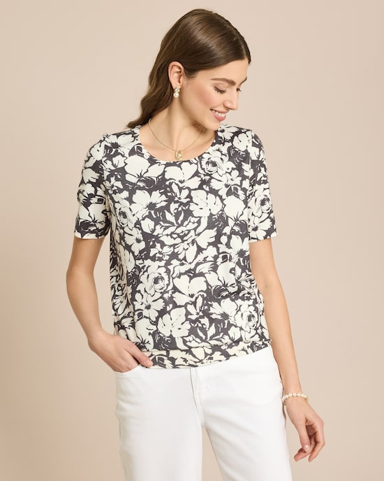 Produktabbildung für Strickshirt mit Allover-Druck