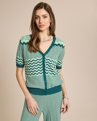 Produktabbildung für Ajour Kurzarm Strick Cardigan