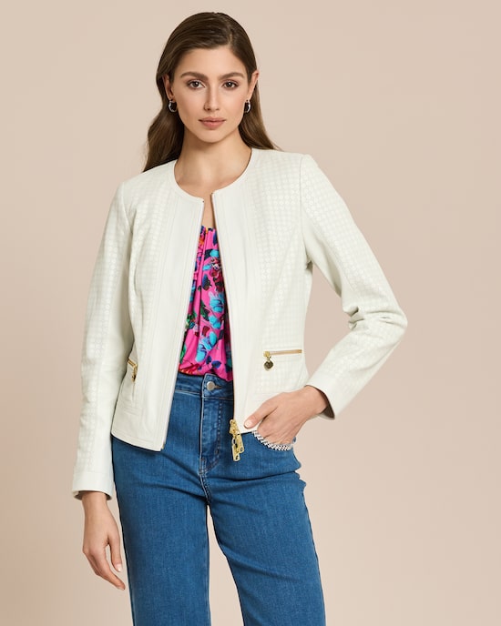 Produktabbildung für Lederjacke mit Lochmuster