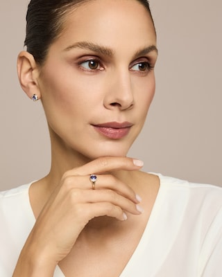 Produktabbildung 3 für Ohrstecker mit Tansanit AAA+ und Brillanten