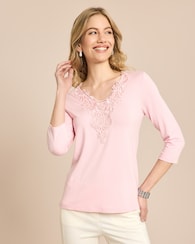 Produktabbildung für Shirt mit Spitzenbesatz