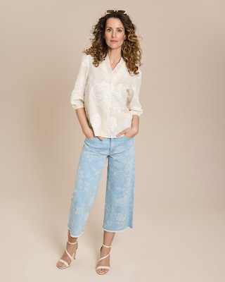 Produktabbildung 3 für Bluse mit floralem Stick und Rüschen