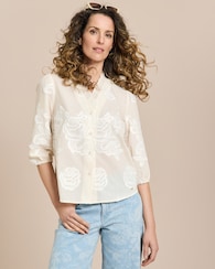 Produktabbildung für Bluse mit floralem Stick und Rüschen