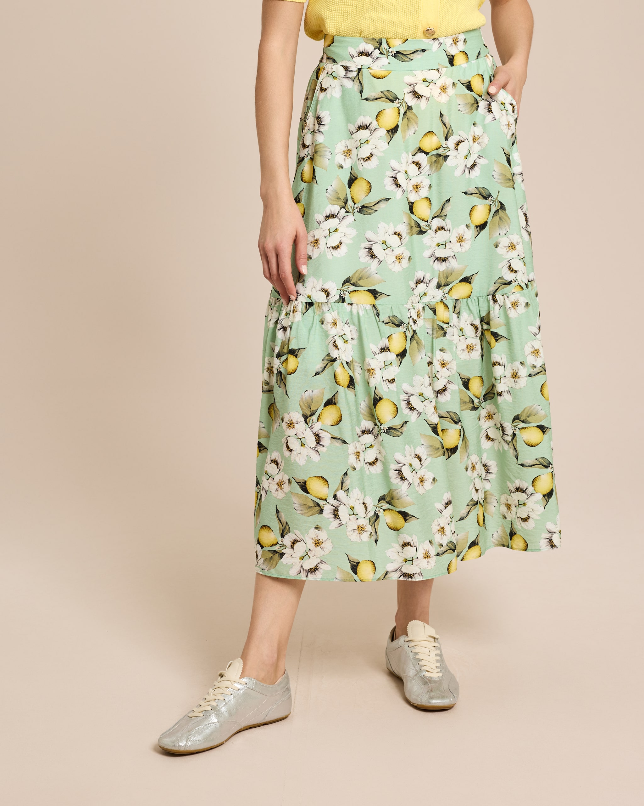 Produktabbildung für Rock mit Früchte Print