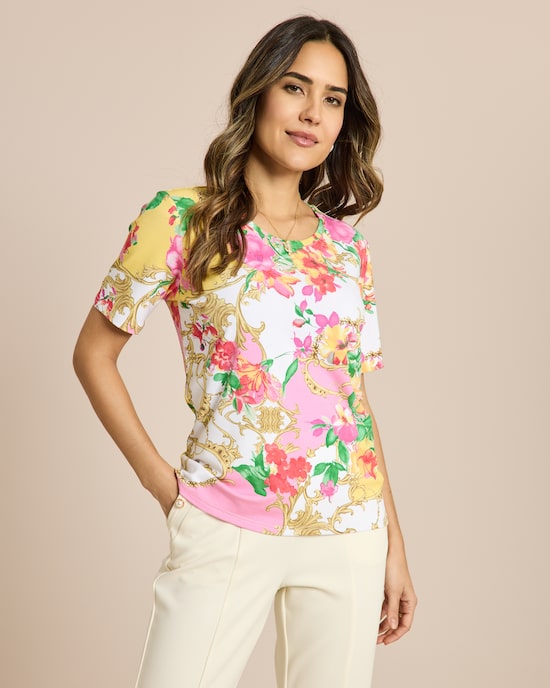 Produktabbildung für Shirt Blumendruck mit Strass