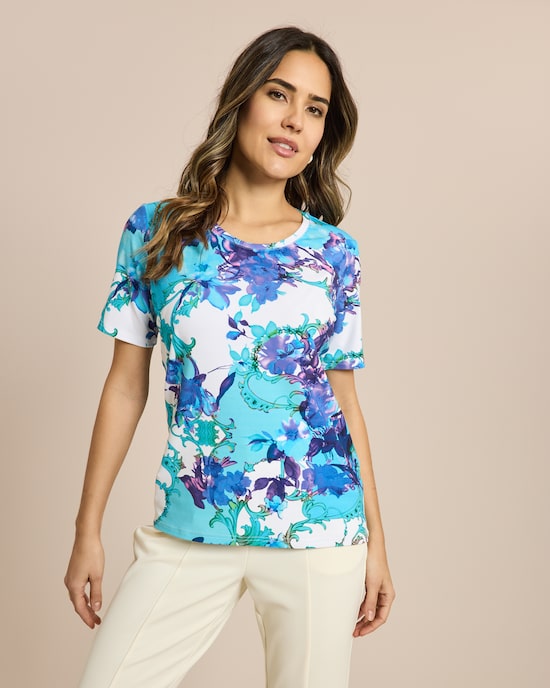 Produktabbildung für Shirt mit Blumendruck