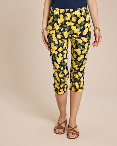 Produktabbildung für Capri Schlupfhose mit Zitronen-Druck