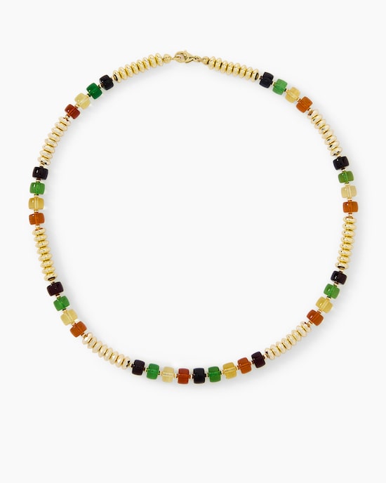 Produktabbildung für Collier mit Bernstein & Hämatit