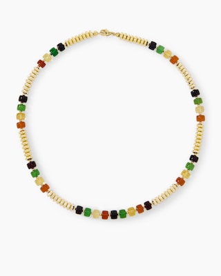 Produktabbildung 1 für Collier mit Bernstein & Hämatit