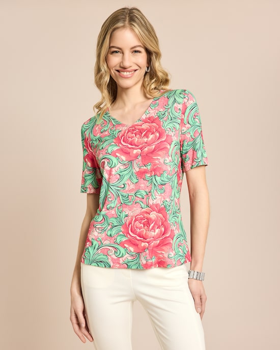 Produktabbildung für Shirt mit floralem Ornamentprint