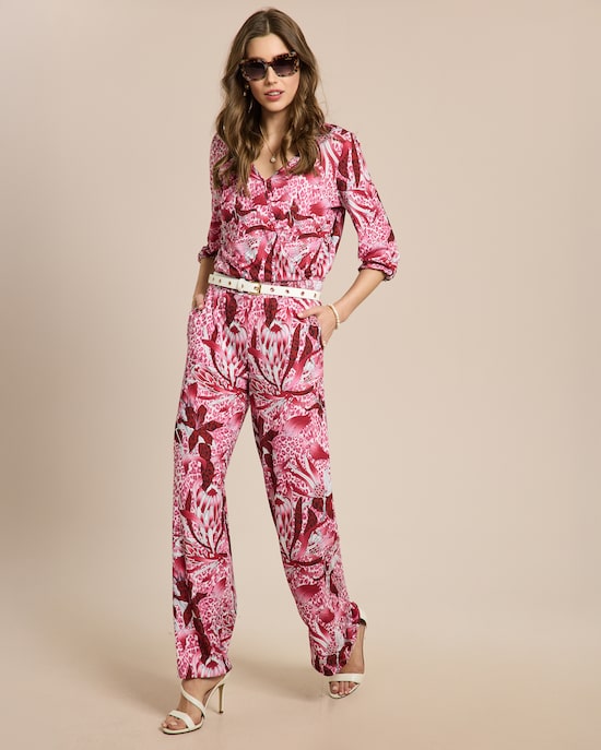 Produktabbildung für Jumpsuit mit Ballonärmel und Druck