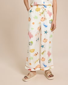 Produktabbildung für Wide Leg Hose mit maritimem Print