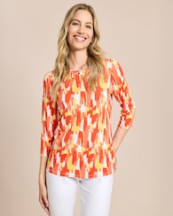 Produktabbildung für Shirt mit Perlen-Deko am Ausschnitt