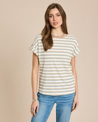 Produktabbildung für Streifen Kurzarm Shirt mit Glanzgarn