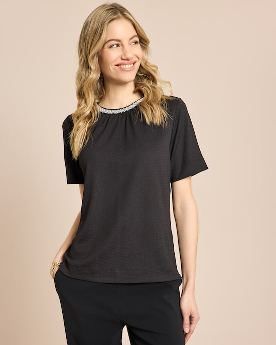 Produktabbildung für Blusenshirt mit Perlendeko