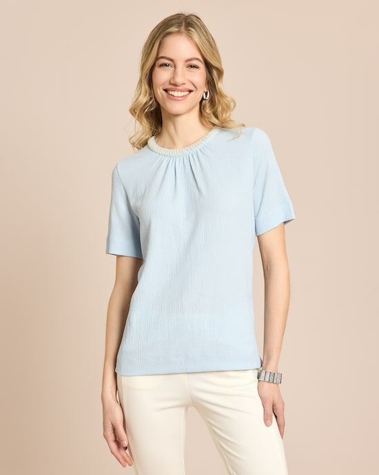 Produktabbildung für Blusenshirt mit Perlendeko