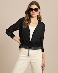 Produktabbildung für Bolero Strickjacke mit Mesheinsätzen