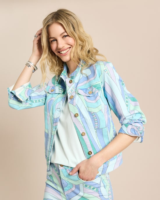 Produktabbildung für Jacke aus bedrucktem Denim