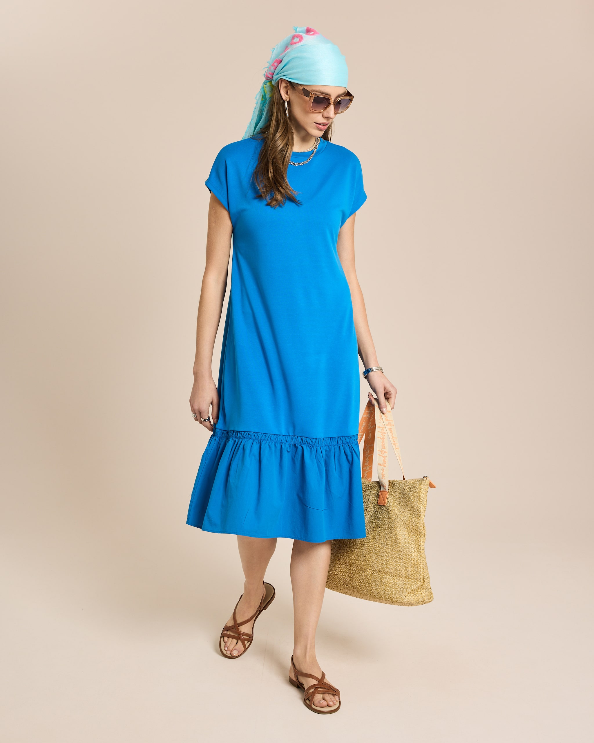 Produktabbildung für Jerseykleid mit Stufe