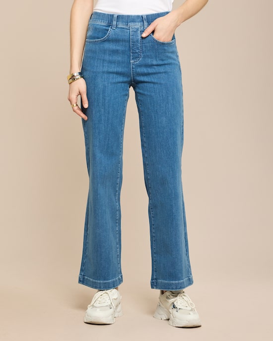 Produktabbildung für Wide Leg Jeans mit Rundumdehnbund