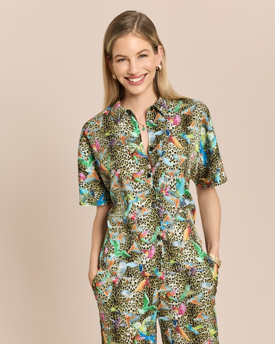 Produktabbildung für Bluse mit Kurzarm bedruckt