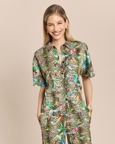 Produktabbildung für Bluse mit Kurzarm bedruckt