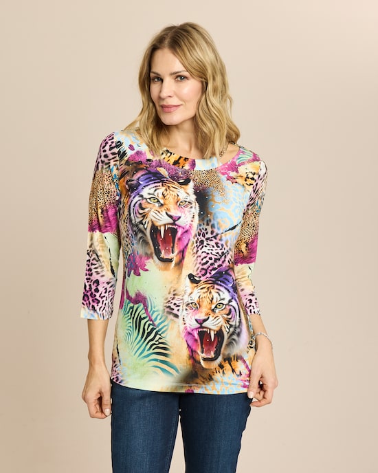 Produktabbildung für Shirt mit Druck und Strass